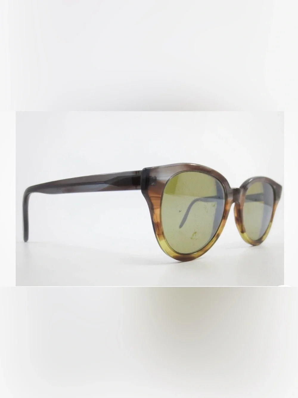 Kirkland Brown Gradient Round Sunglasses Gray Brown Fade 51/20 Made in Italy